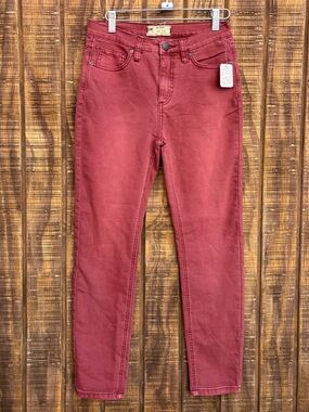 NWTS Free People Wine Colored Denim Skinny Jeans